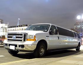 Limo hire Surrey. Ford excursion stretch limousine.